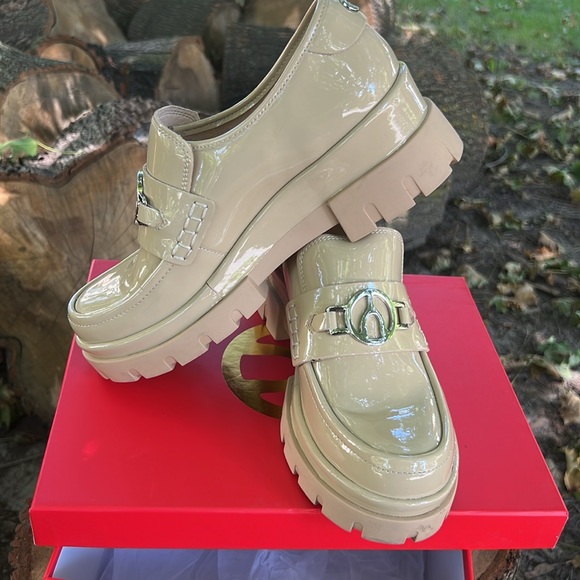 Size7 New WishboneCollection Platform Women Loafer Comfort Chunky Heel Round Toe - Picture 9 of 13